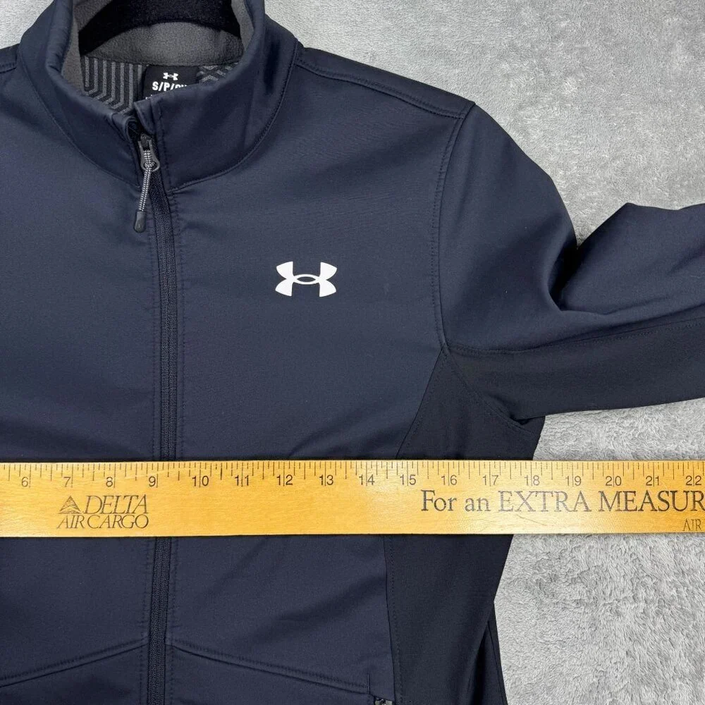 Under Armour Storm Jacket Womens S Coldgear Infrared Navy Zipper Pockets Outdoor